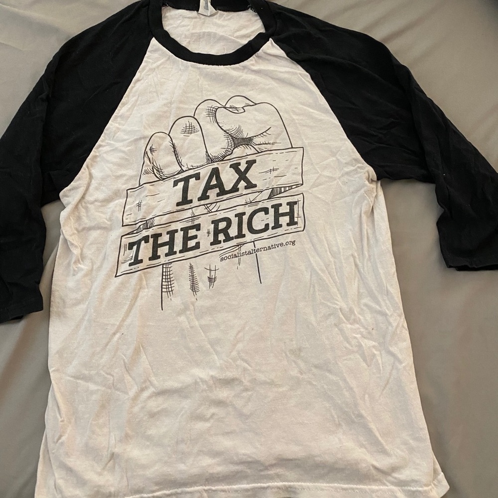 Men’s Tax the Rich Small Baseball T-Shirt
